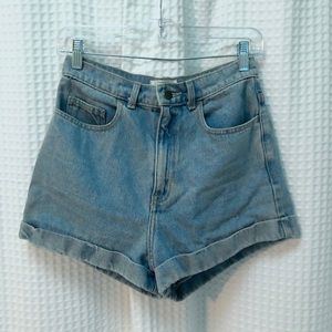 American Apparel High Waisted Jean Shorts - 28